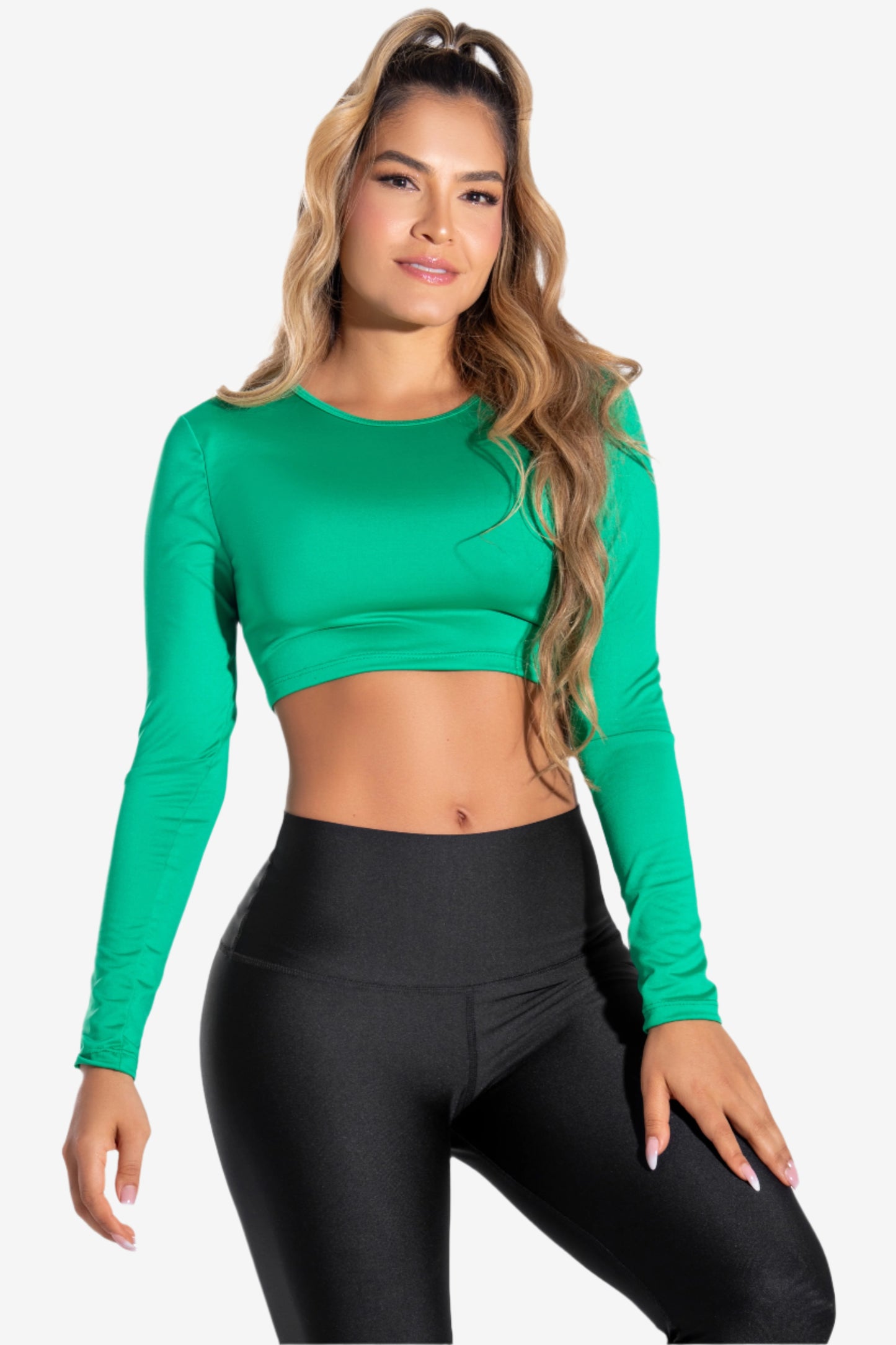Jewel Neck Crop Top - Pet Hair Resistant