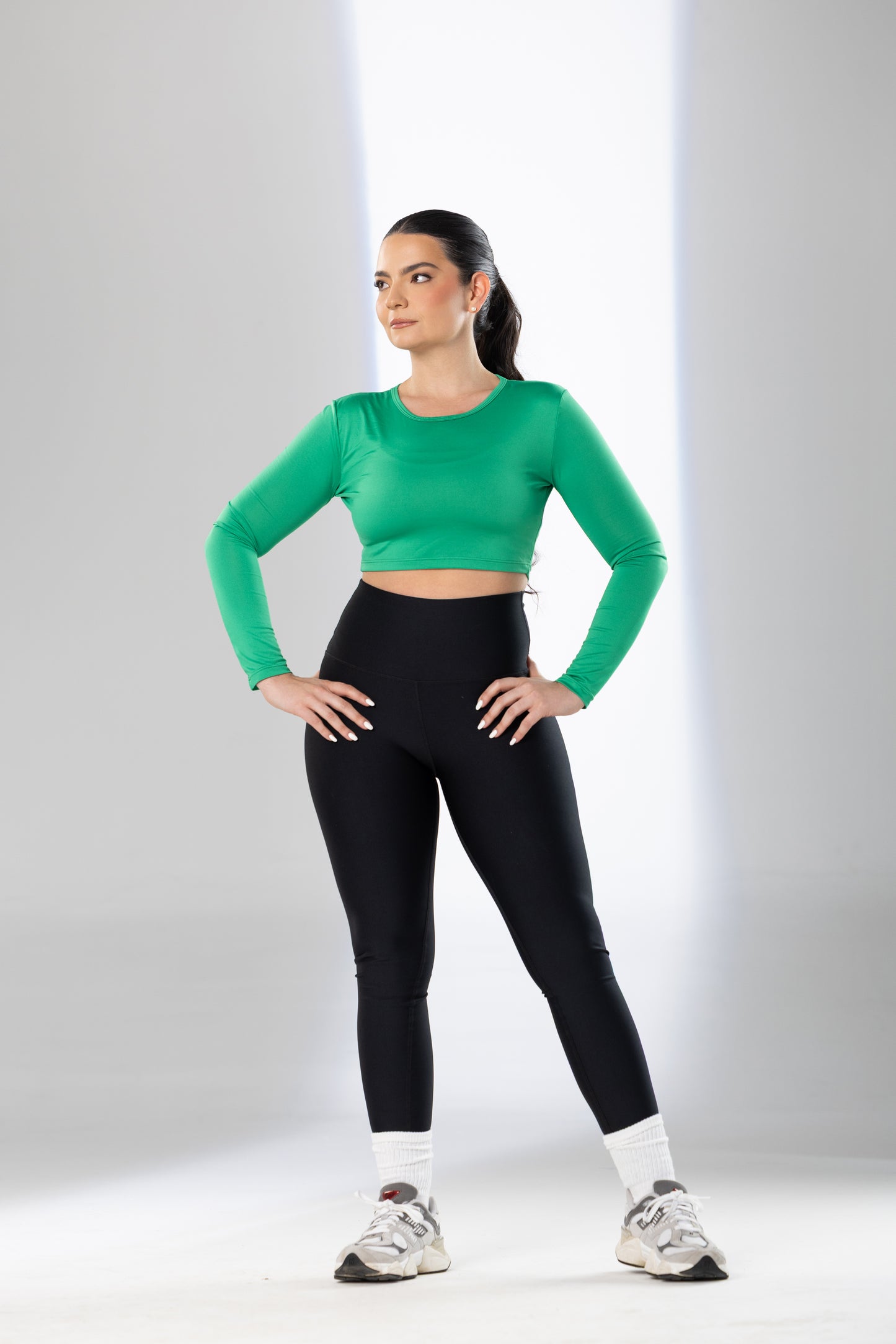 Jewel Neck Crop Top - Pet Hair Resistant