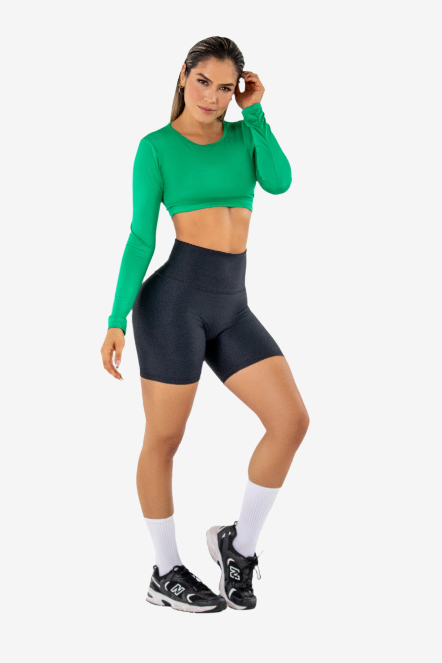 Jewel Neck Crop Top - Pet Hair Resistant