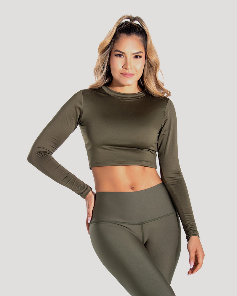 Crew Neck Crop Top - Pet Hair Resistant